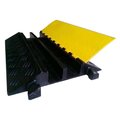 Kable Kontrol ATLAS Heavy Duty Rubber Cable Protector - Xtra Large 2 Channels - 3.5" H x 3.125" W Channels - Black Base / Yellow Lid CP9985